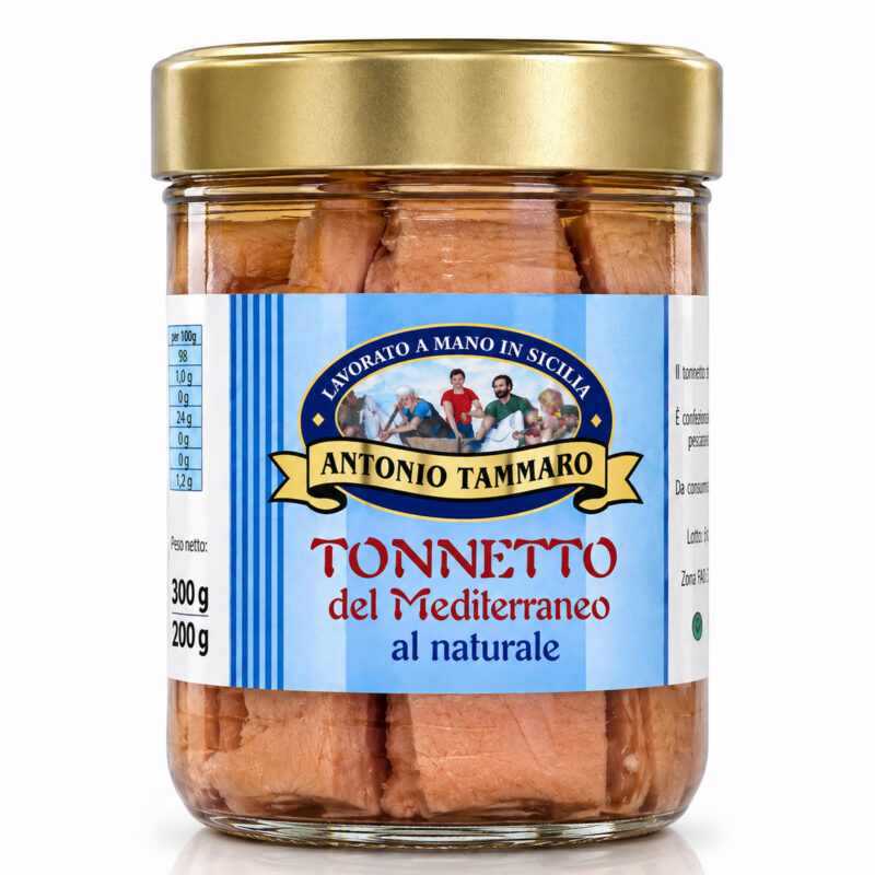 Tonnetto del Mediterraneo al naturale Antica Tonnara di Favignana in vasetto di vetro
